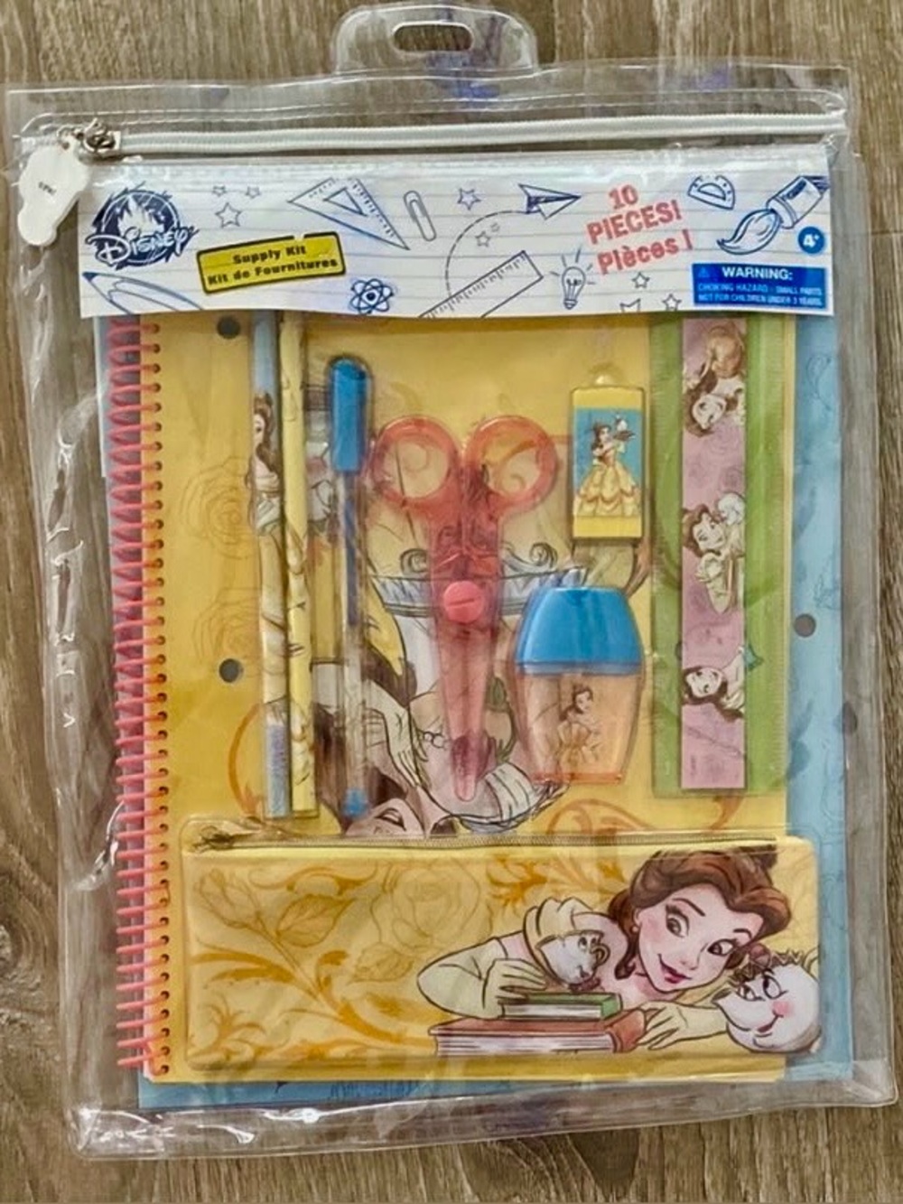 Disney Princess Belle Yellow Kids' 10 Pieces Stationery set